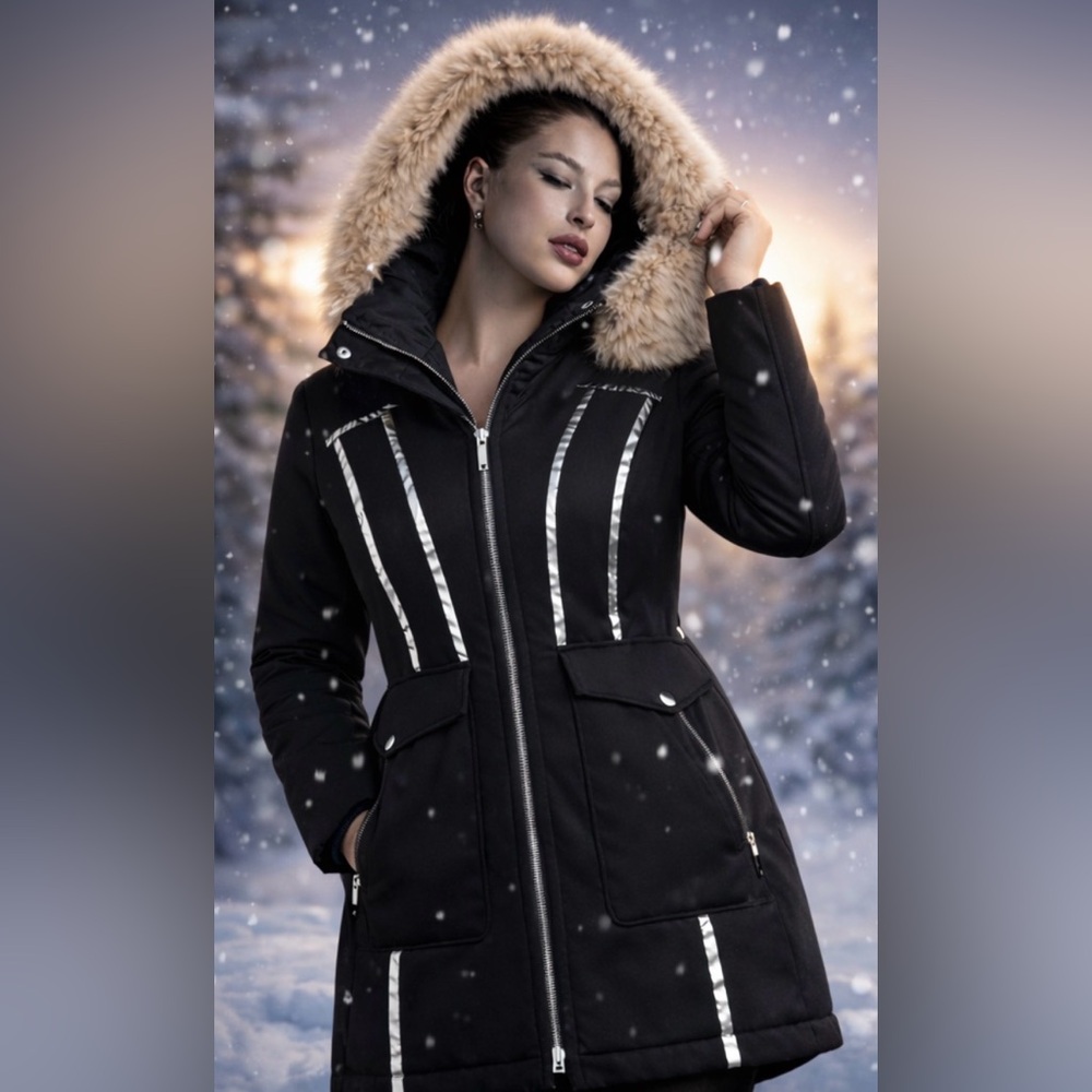 Rocawear Black Puffer Coat with Fur Hood sale for limited time